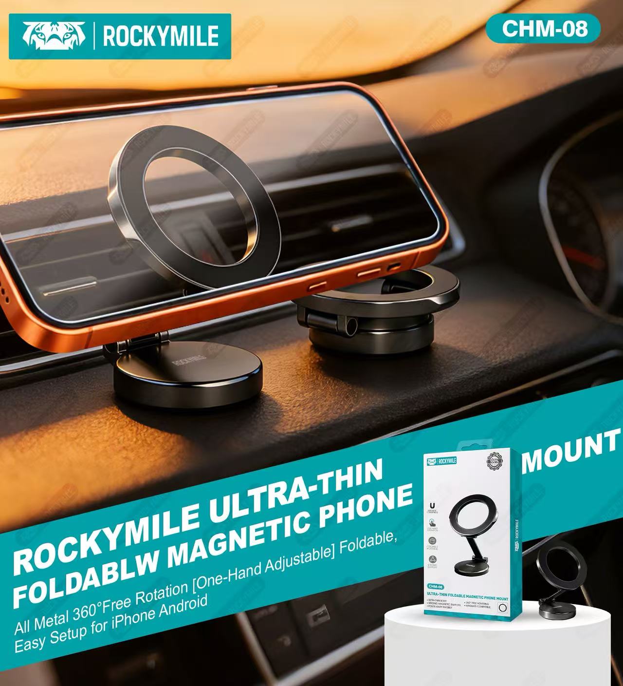 ULTRA-THIN FOLDABL MAGNETIC PHONE MOUNT (CHM-08)