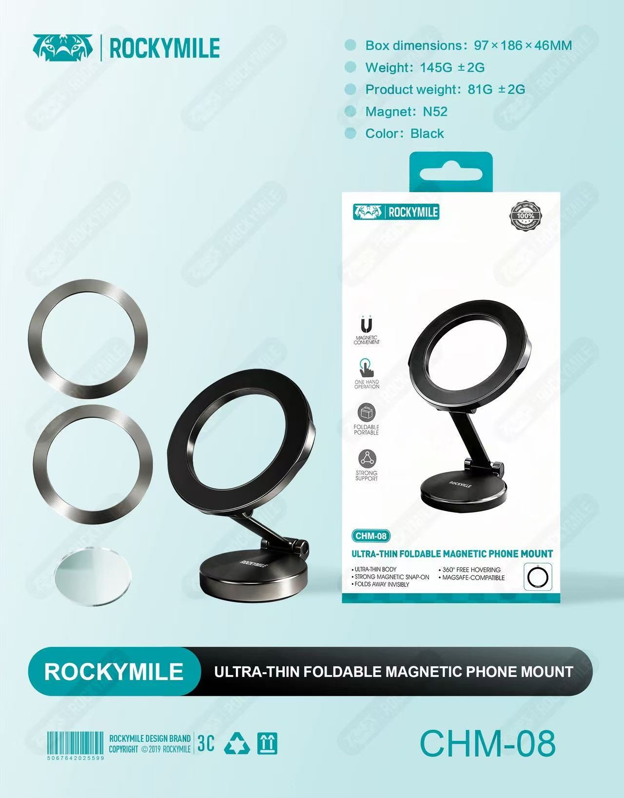 ULTRA-THIN FOLDABL MAGNETIC PHONE MOUNT (CHM-08)