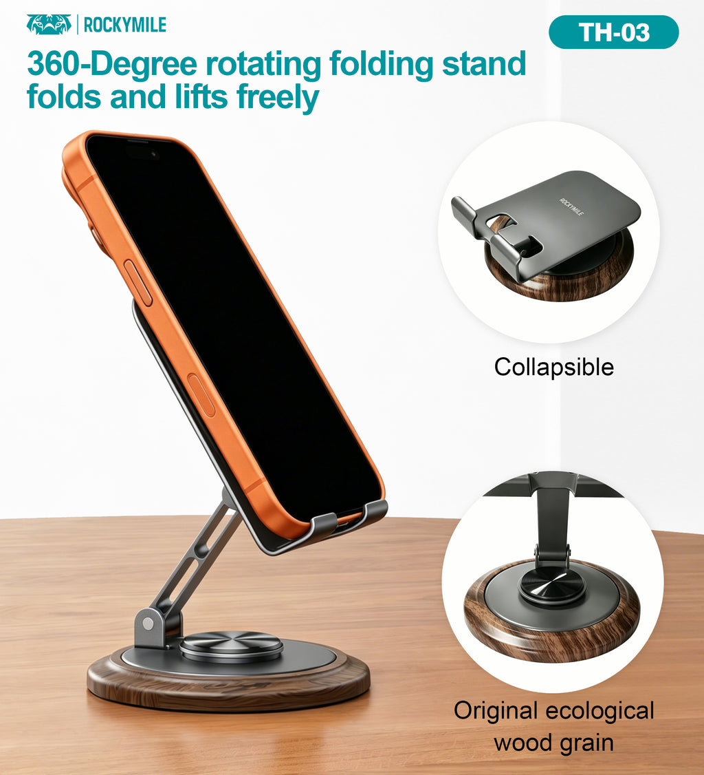 WOOD GRAIN METAL FOLDING DESKTOP STAND (TH-03)